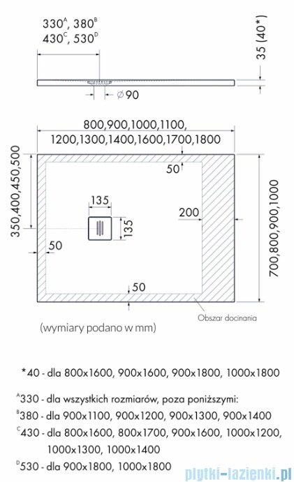 Schedpol Schedline Protos Smooth White  brodzik półokrągły 100x80x3,5cm 3SP.P1P-80100-M1