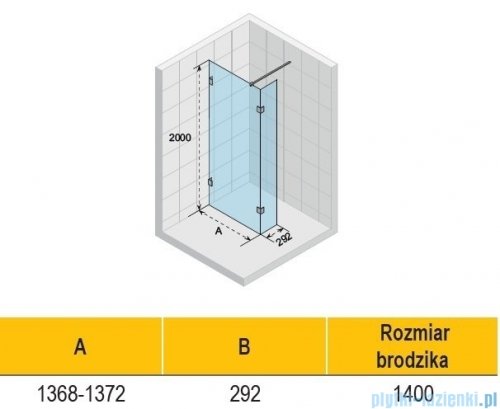 Riho Scandic NXT X402 kabina prysznicowa Walk In 140x200cm czarna G001127121