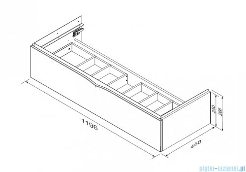 Oristo Siena szafka podumywalkowa wisząca 120x25x45cm biały połysk OR45-SD1S-120-1