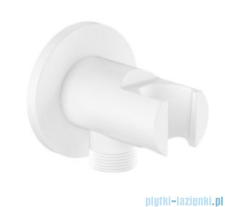 Roca Przyłącze kątowe Aqua 1/2" z uchwytem na słuchawkę Biały Mat  A5B5250B00