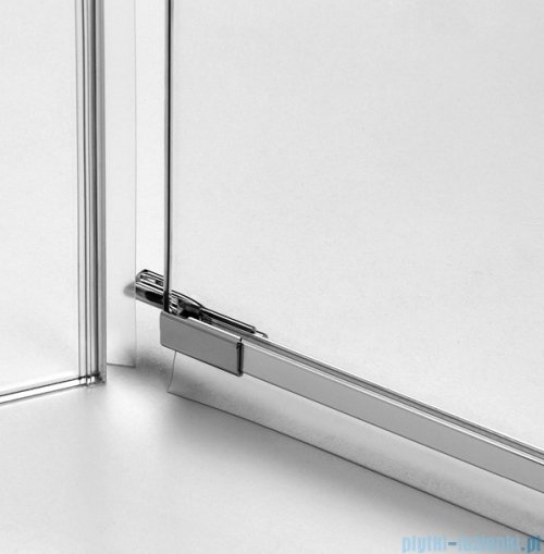 New Trendy Eventa Black Chrome drzwi wnękowe pojedyncze z dodatkową ścianką 110x200 cm przejrzyste lewe czarny połysk EXK-6137