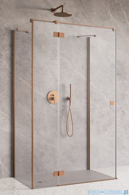 Radaway Essenza Brushed Copper Kdj+S kabina 100x100x100cm lewa szczotkowana miedź 1384052-01-01/1385022-93-01L/1384052-01-01