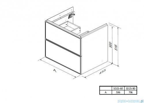 Oristo Lagom szafka podumywalkowa wisząca 80x50x45 Oliwkowy Mat OR53-SD2S-80-17