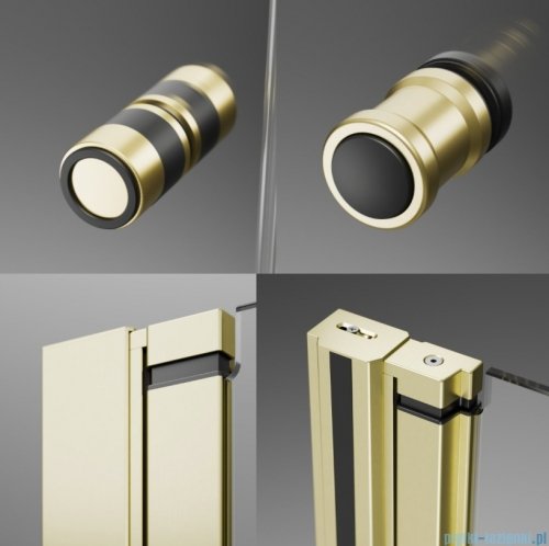 Radaway Nes 6 Kdd B Brushed Light Gold kabina 100x100cm szczotkowane jasne złoto 10024100-98-01L/10024100-98-01R