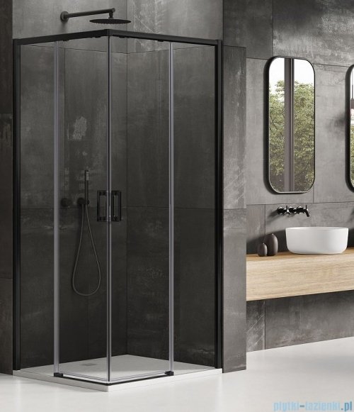 New Trendy Prime Black kabina prostokątna 100x80x200 cm przejrzyste D-0316A/D-0313A
