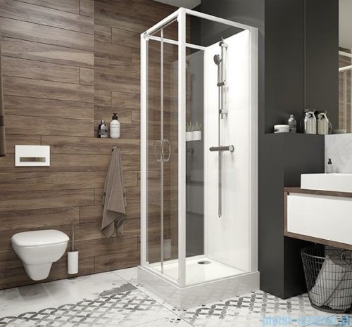 Sanplast Basic Complete KCDDp/BASIC+Bza kabina czterościenna kompletna 80x80x202 cm przejrzysta 602-460-2420-01-4B0