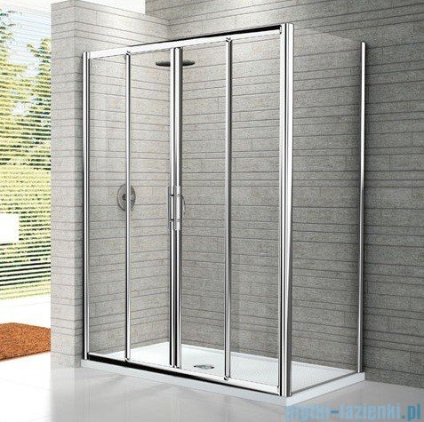 Novellini Drzwi prysznicowe przesuwne LUNES 2A 136 cm szkło przejrzyste profil biały LUNES2A136-1D