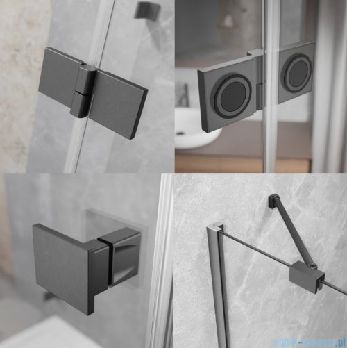 Radaway Essenza 8 Brushed GunMetal Kdj kabina 80x110cm prawa szczotkowany grafit 10480512-01-01R/10470237-92-01R/10113110-01-01
