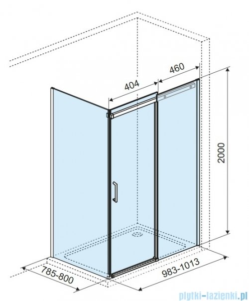 Excellent Rols kabina prostokątna 100x80 cm przejrzysta złoty połysk KAEX.2616.K.1000.0800.GL