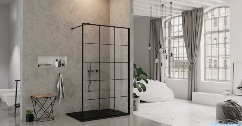 New Trendy New Modus Black Walk-In 90x200cm przejrzyste aranżacja