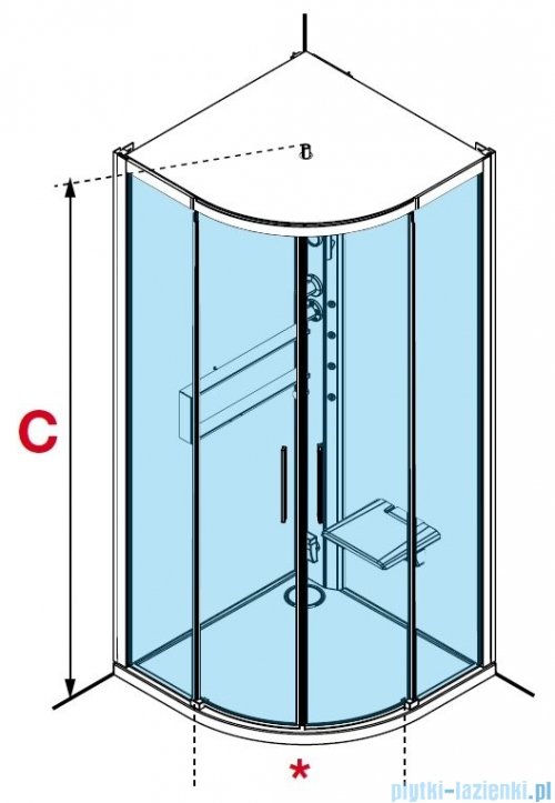 Novellini Glax 2 2.0 kabina masażowo-parowa 90x90 corda G22R90T5-1TU