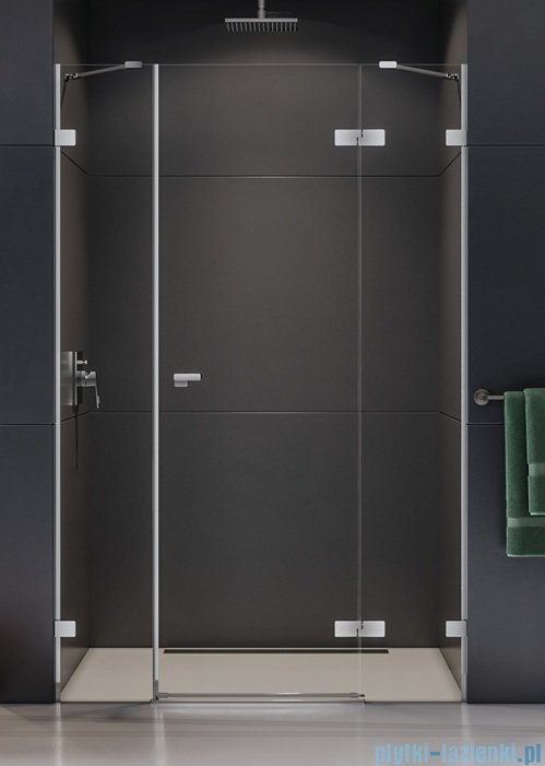 New Trendy Eventa drzwi wnękowe pojedyncze z dodatkową ścianką 170x200 cm przejrzyste prawe chrom EXK-4467