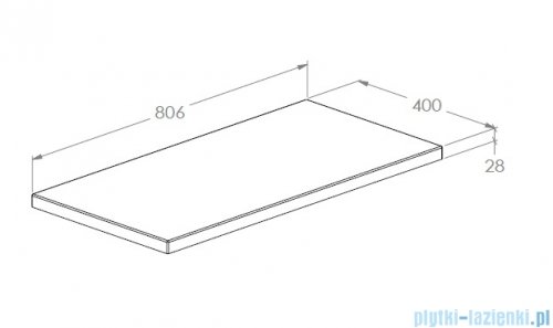 Roca blat do szafki łazienkowej BIAŁY 80x40x2cm A857964806