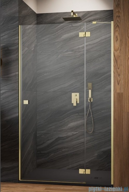 Radaway Essenza Brushed Gold Dwj drzwi wnękowe 80cm prawe szczotkowane złoto/szkło przejrzyste 1385012-99-01R