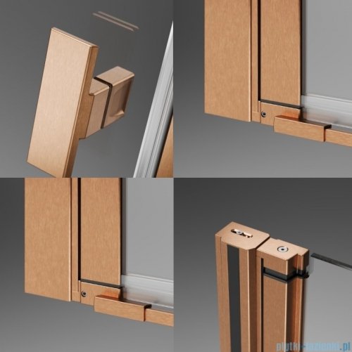 Radaway Nes KDD II Brushed Copper kabina walk-in 90cm prawa szczotkowana miedź szkło przejrzyste 10031090-93-01R