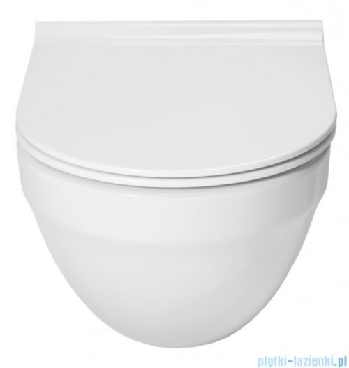 Roca Hebe miska WC wisząca Rimless z deską wolnoopadającą Slim biała A34H138000