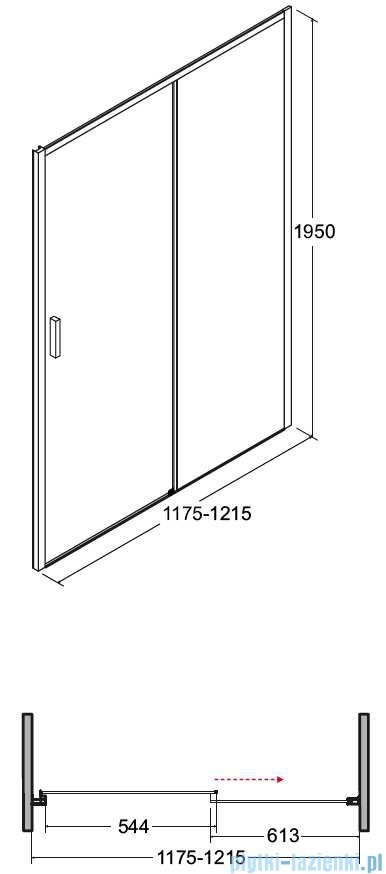 Besco Actis drzwi prysznicowe 120x195cm przejrzyste DA-120