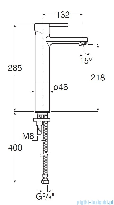 Roca Naia bateria umywalkowa sztorcowa wysoka Titanium Black EVERLUX-PVD A5A3B96CN0