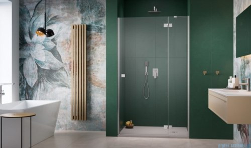 Radaway Essenza 8 Brushed Nickel Dwj drzwi wnękowe 120cm prawe szczotkowany nikiel/szkło przejrzyste 10480812-01-01R/10460337-91-01R