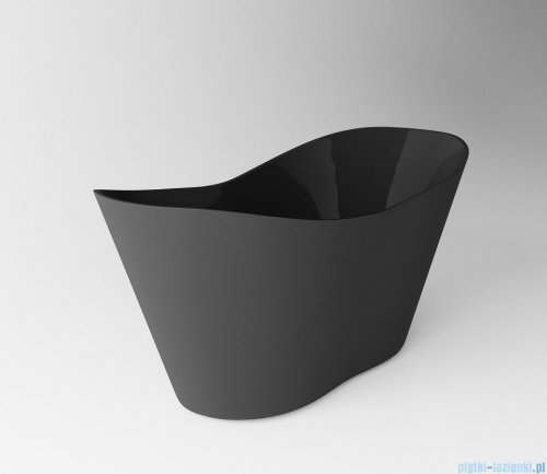 Besco Viya black 160x70cm wanna wolnostojąca czarna + odpływ klik-klak #WMD-160-VCZ