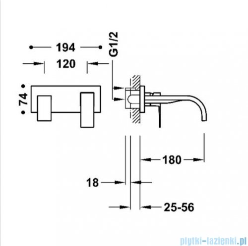Tres CUADRO Bateria umywalkowa podtynkowa czarny mat 00630011NM