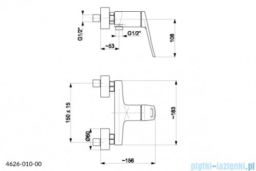 KFA AMAZONIT bateria prysznicowa chrom 4626-010-00