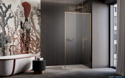 Radaway Modo F SL Brushed Copper II kabina Walk-in 95x201,6cm prawa Szczotkowana Miedź szkło przejrzyste 10419095-93-01R
