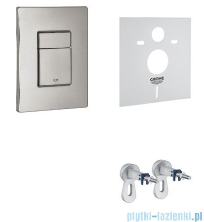 Omnires Grohe Rapid stelaż podtynkowy do WC zestaw 4w1 przycisk nikiel RAPIDSETNI