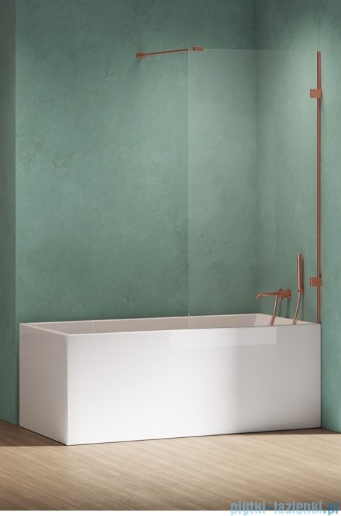 New Trendy Eventa Copper Shine Parawan nawannowy 50x150 cm z wspornikiem prostopadłym przejrzyste miedź połysk EXK-5693-WP