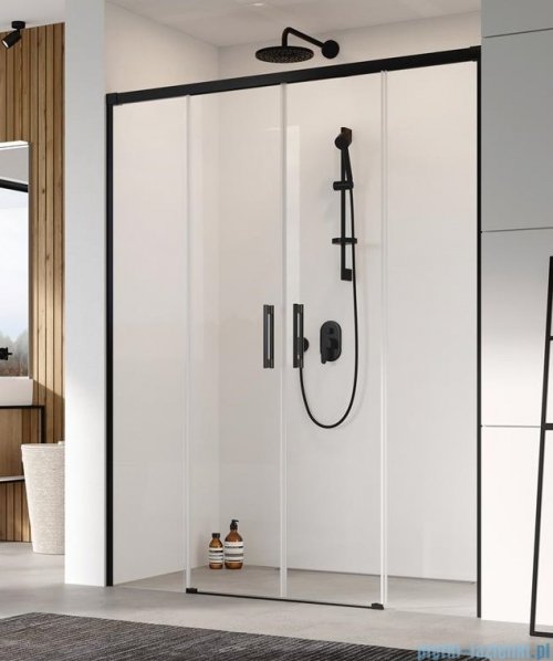 Radaway Idea Black 8 Dwd drzwi wnękowe 200cm czarny mat/szkło przejrzyste 10380535-54-01/10390468-01-01