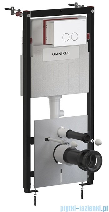 Omnires Flush Set Strongframe stelaż podtynkowy do WC z ECO spłukiwaniem przycisk spłukujący biały mat STFWCECO1M-RWM