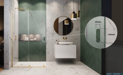 Radaway Furo Gold Walk-in kabina 120x200cm lewa szkło przejrzyste 10106638-09-01L/10110594-01-01