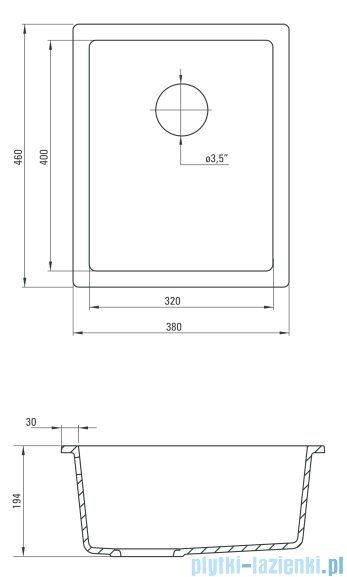 Deante Corda komora podblatowa 46x38 cm szary metalik ZQA S10B