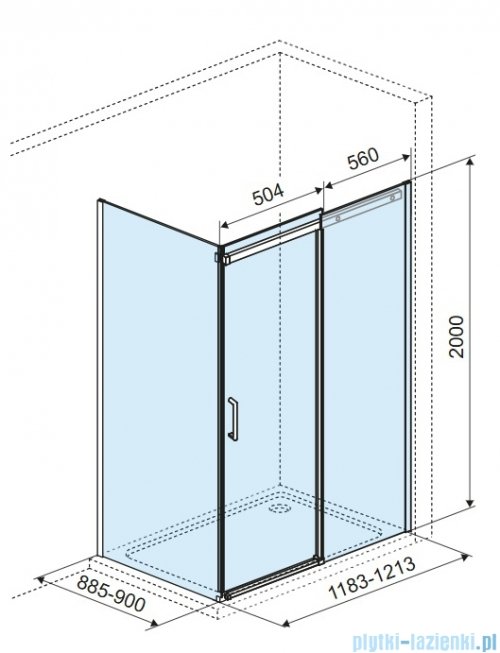 Excellent Rols kabina prostokątna 120x90 cm przejrzysta czarny mat KAEX.2616.K.1200.0900.BL