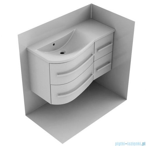 Oristo Opal szafka podumywalkowa wisząca lewa 90x50x44cm biały połysk OR30-SD4S-90-1-L