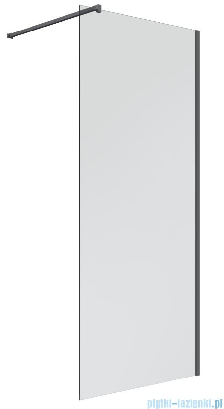 Oltens Bo kabina prysznicowa Walk In 110cm szkło przejrzyste profil czarny mat 22003300