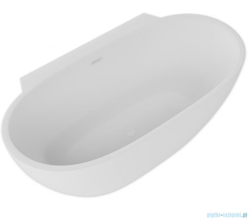 ScandiBath Mandal wanna wolnostojąca/przyścienna z korkiem i przelewem BIAŁYM 150x77cm  Q360S-1501OEMBP