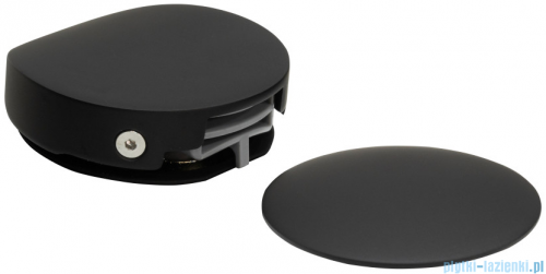 Besco Vica New wanna 150x80cm wolnostojąca przyścienna z odpływem klik-klak czarny matt z napełnieniem przez przelew #WAS-150VNCN