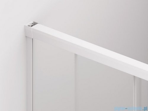SanSwiss Cadura White Line drzwi przesuwne 170cm jednoskrzydłowe prawe z polem stałym profile biały mat CAS2D1700907