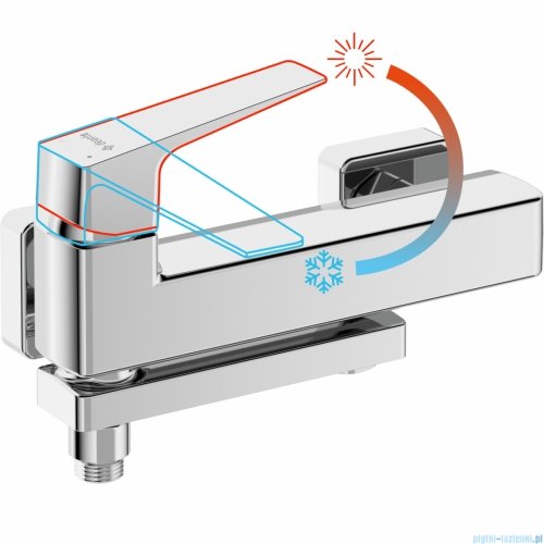 Deante BLUR Bateria wannowa ścienna ze składaną wylewką chrom BQL_012M