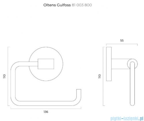 Oltens Gulfoss uchwyt na papier toaletowy złoty 81103800