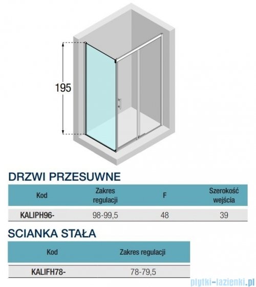 Novellini Kali PH+FH kabina 100x80 profile czarne KALIPH96-1H/KALIFH78-1H