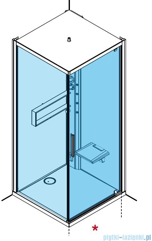 Novellini Glax 2 2.0 kabina z hydromasażem hydro plus 90x90 prawa czarna G22GF99DM1L-1HU