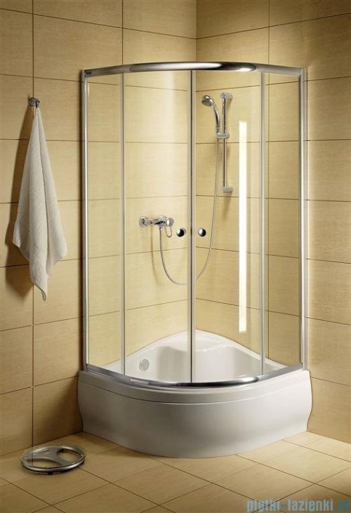 Radaway Classic A Kabina prysznicowa półokrągła z drzwiami przesuwnymi 80x80x170 szkło przejrzyste