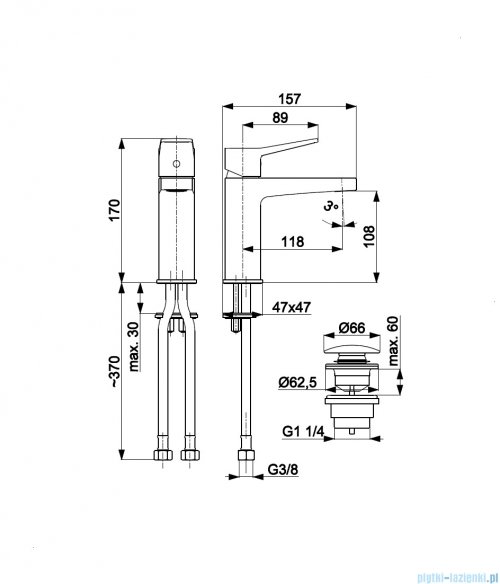 KFA MALAGA CHROM bateria umywalkowa regulator R35 4522-825-00 