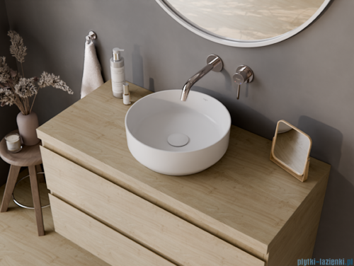 Besco Clea Cera-Line White umywalka nablatowa biała ø 34,5 cm biały połysk UNC-35-CLB