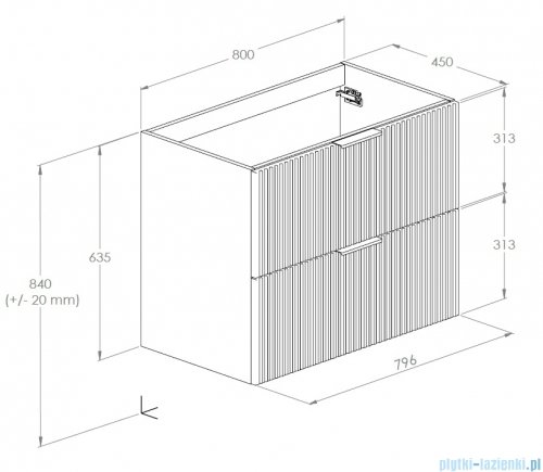 Roca Reef szafka 79x45x63 Szałwia A857955147