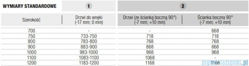 Ronal ANNEA AN13 Drzwi jednoczęściowe ze ścianką stałą w linii 90x200cm prawe złoto szczotkowane AN13D09001307