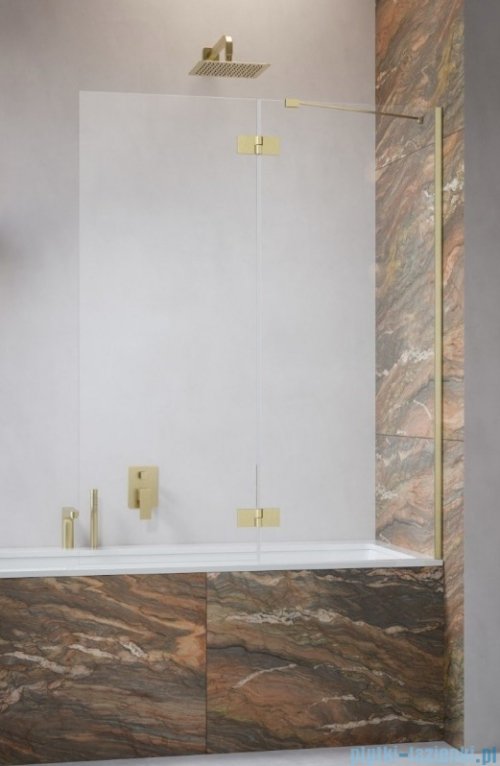 Radaway Essenza Brushed Gold PND II parawan nawannowy 140cm prawy szczotkowane złoto/przejrzyste 110002140-99-01R