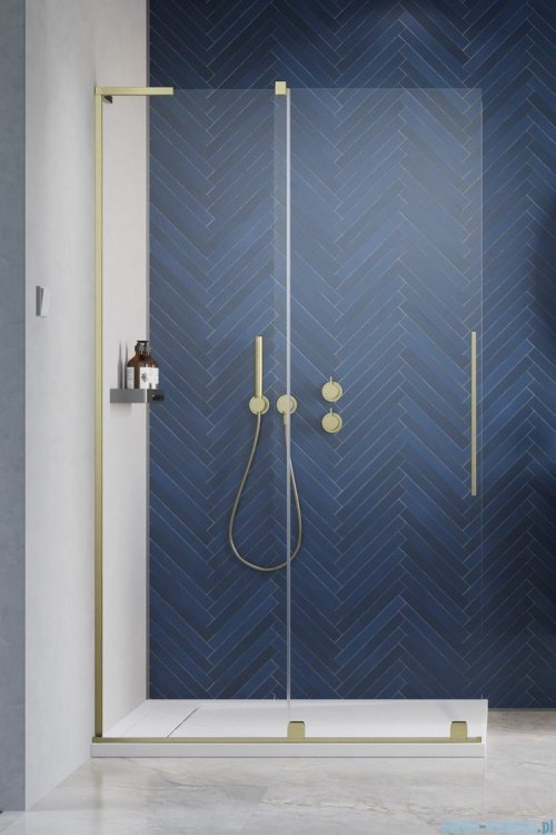 Radaway Furo SL Brushed Gold kabina Walk-in 110x200cm lewa szczotkowane złoto 10306588-99-01L/10110544-01-01